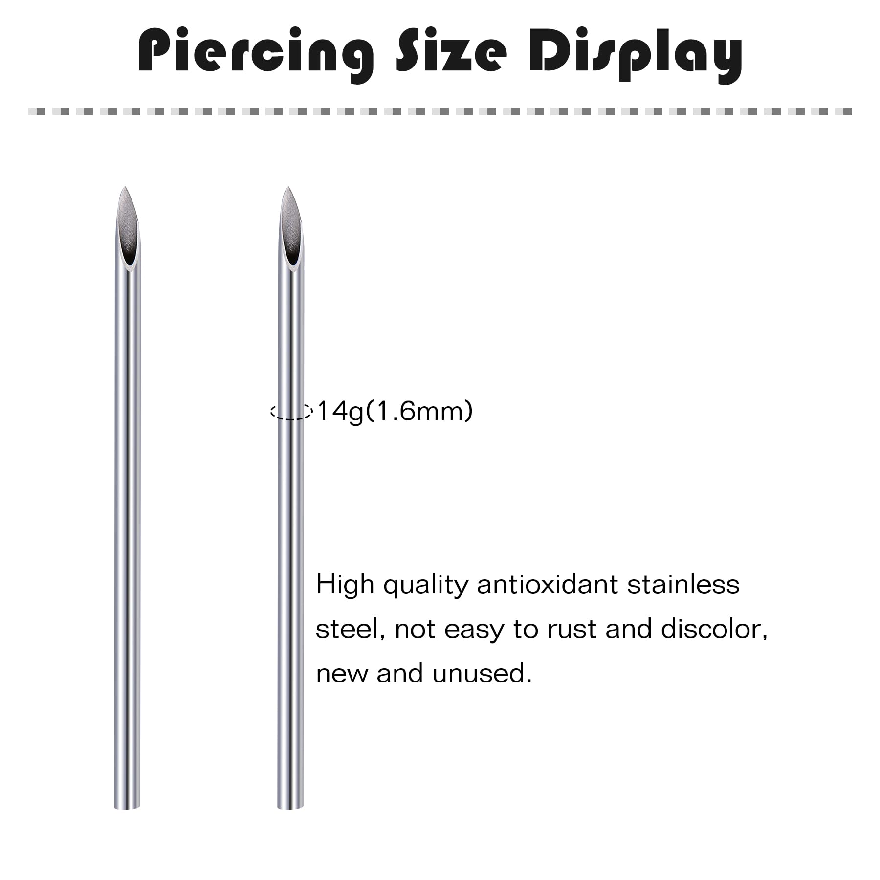 MODRSA 14G Zestaw do przekłuwania pępka z igłami do przekłuwania ciała Profesjonalne narzędzia do piercingu ciała do pępka Biały Diament CZ Banan Piercing