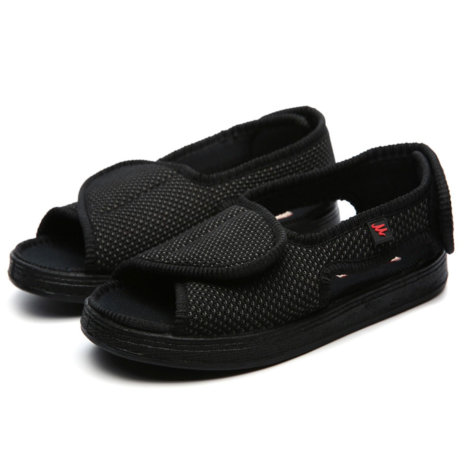 Generico Pantofole per Diabetici e Piedi Gonfie Uomo Donna Estive Aperte Sandali Pianta Larga Comode Scarpe Ortopedico Elasticizzata con Adesivo a Strappo Non Stringono Regolabili a Piacere Unisex