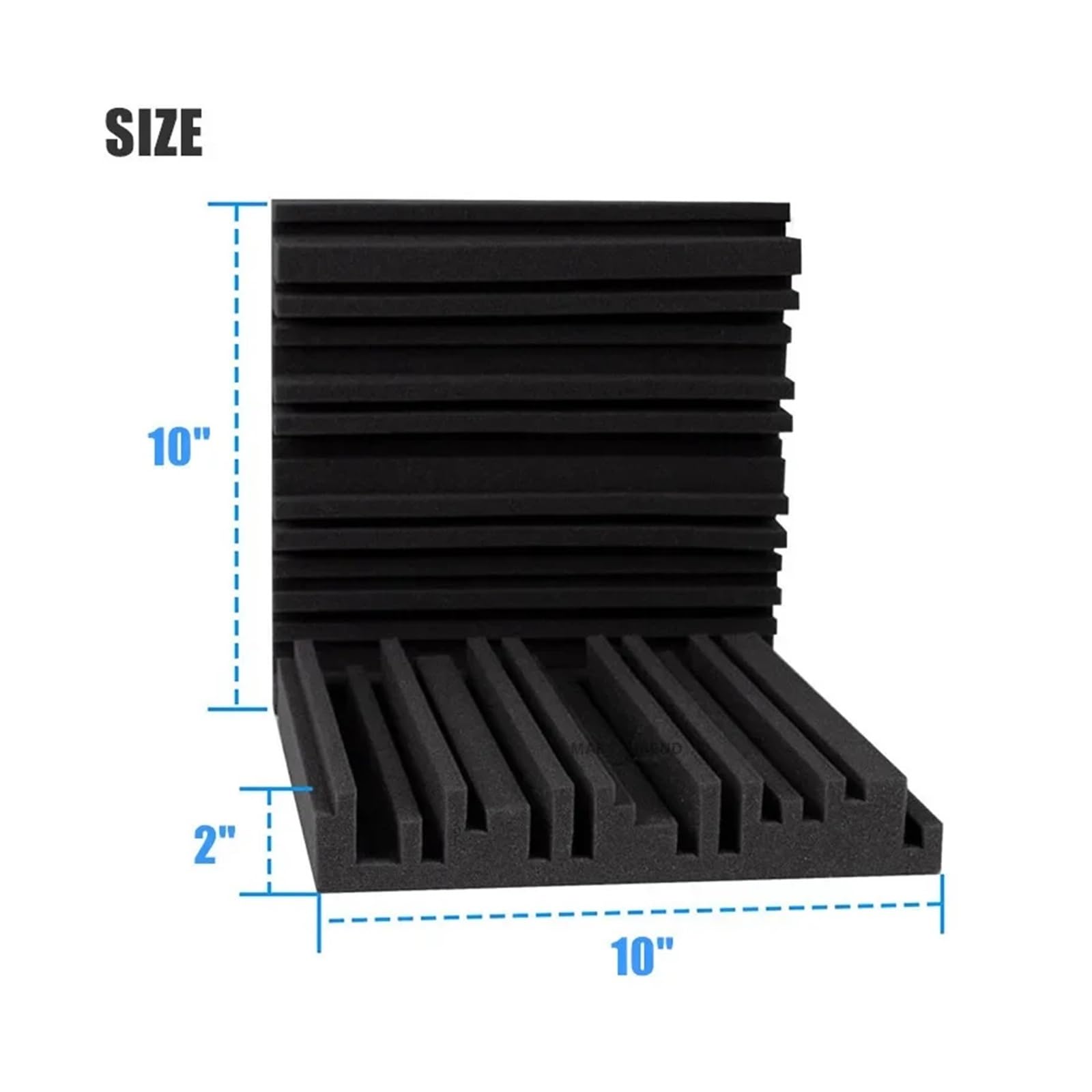 Pannelli Fonoassorbenti Per Pareti 24Pcs Studio Acoustic Foam Sound Absorbing Noise Insulation Proofing Treatment Panels 25x25x5cm(12Black12Grey)