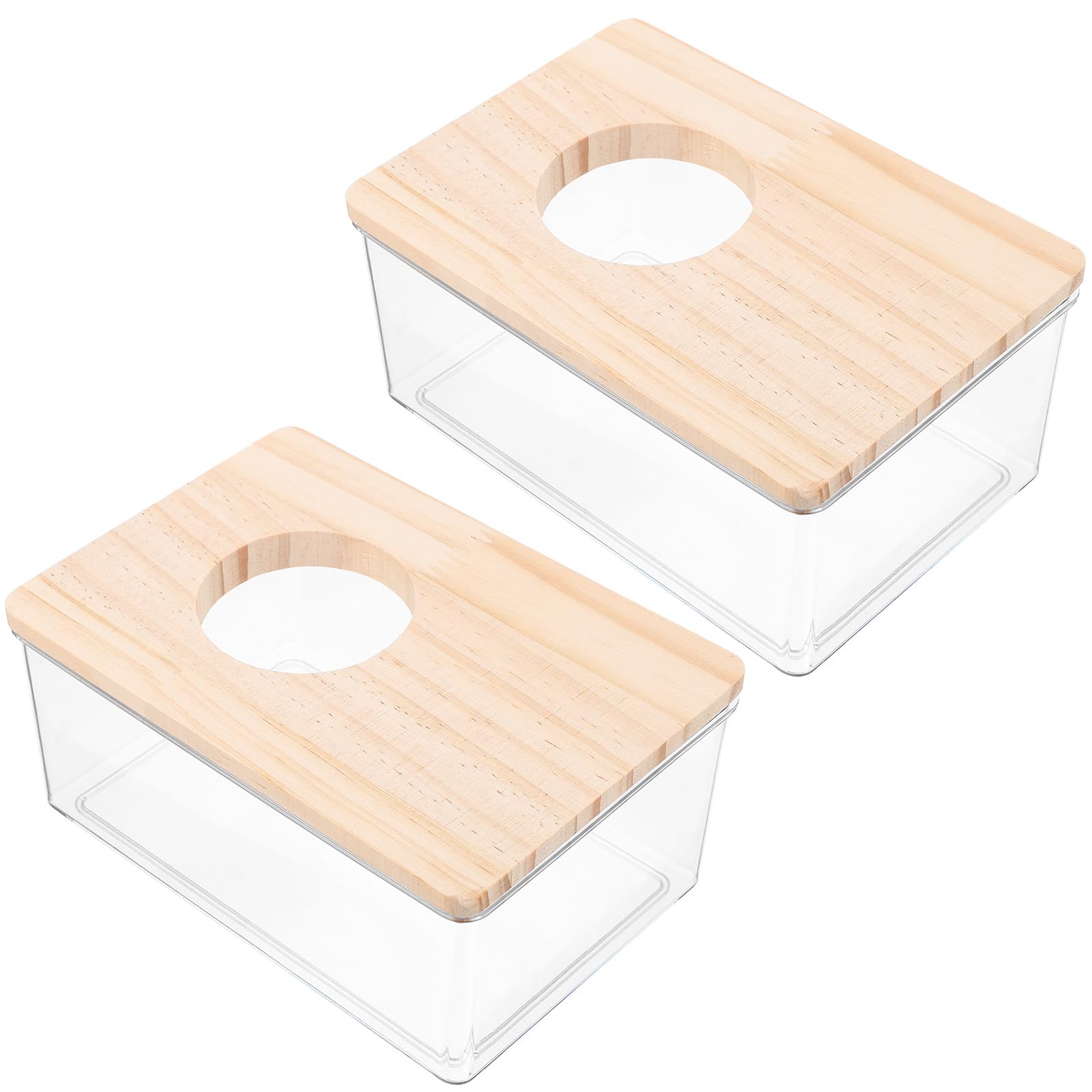 HOMSFOU Hamster Badewanne Sicher zum Spielen und Baden 2 Stück mit Glatter Oberfläche aus Acryl für Kleine Haustiere im Zuhause oder Tiergeschäft