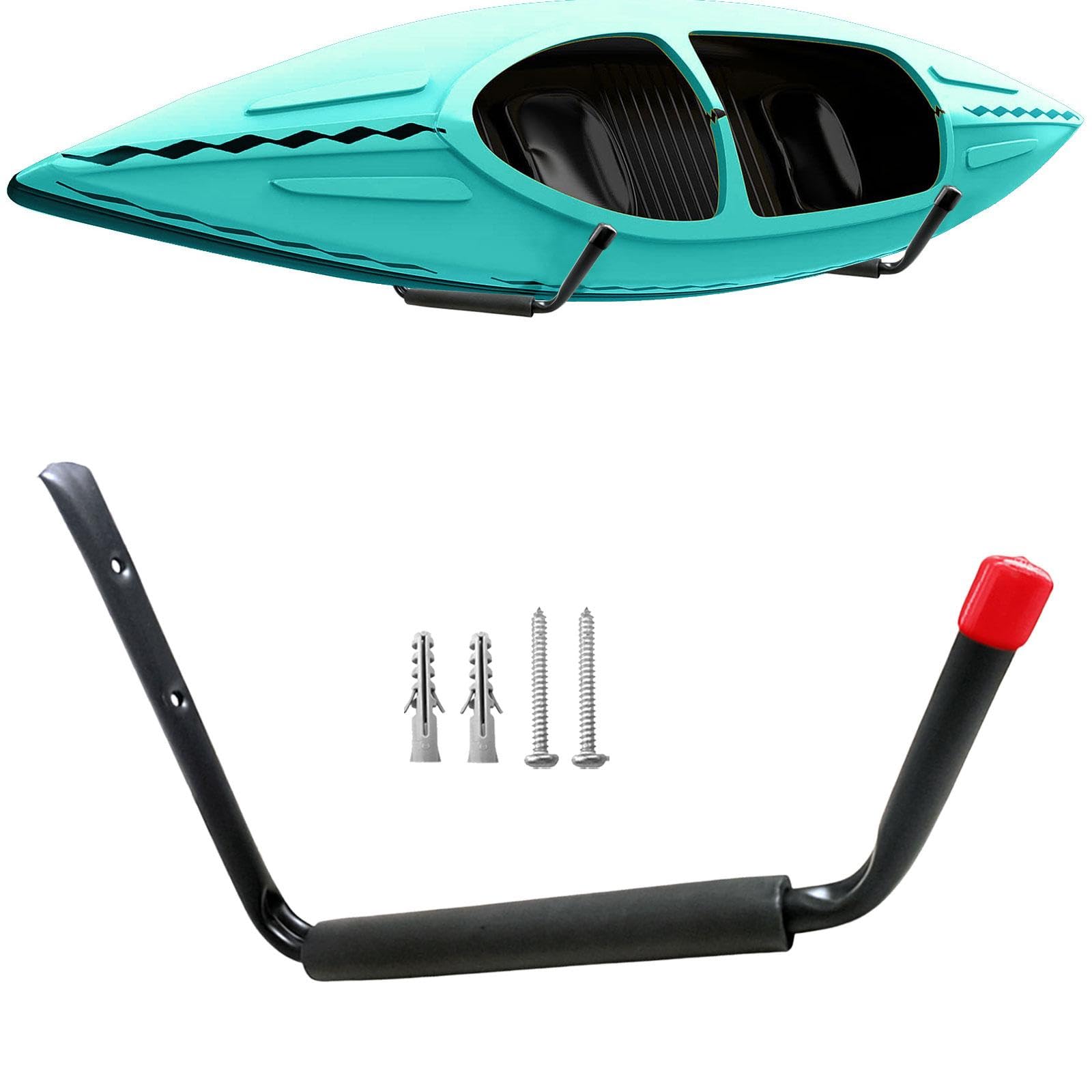 DYNWAVE Wall Mount Kayak Storage Rack Garage Hooks Nonslip Bike Shelf Storage Hanger Tools Canoe Stands for Bikes Wake Board Tools, Red