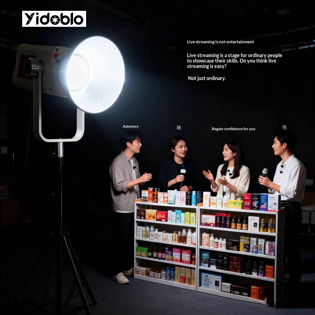 600 W COB LED Studio Luce Bicolore 2700 K-6500 K Dimmerabile con Display OLED DMX512 10 modalità Scena, Alta CRI Luce fissa per Fotografia Video Produzione Live Streaming