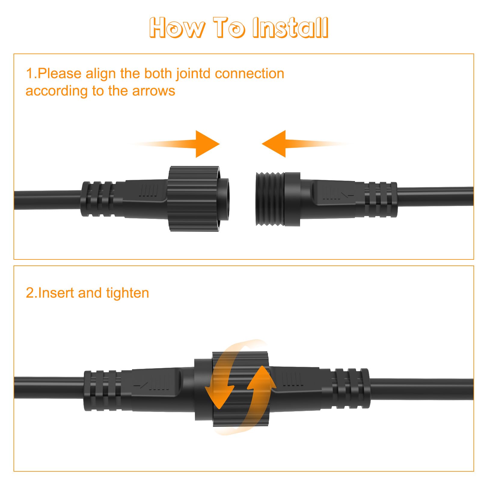 Etopgo 5M Extension Cable for Outdoor lights,2 Pin Waterproof outdoor fairy lights Extension Cable for Christmas lights,G40 Globe Lights,Icicle Lights,Net Lights,Indoor Outdoor Lights - Image 4
