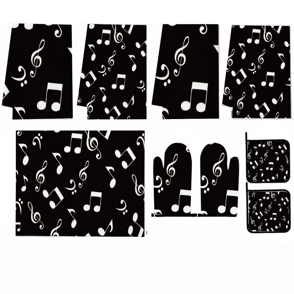 9PCS Note musicali 4 Cucina Decor e Accessori Set