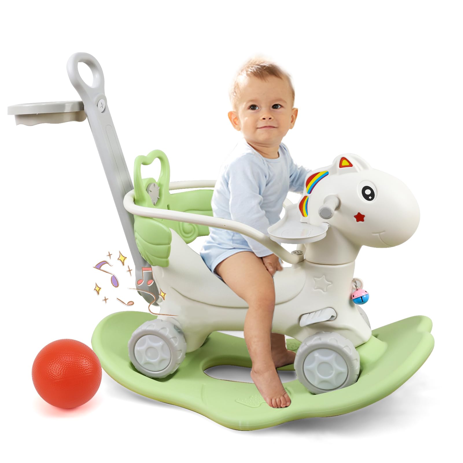 Amazon.com: Ancaixin 4 in 1 Rocking Horse Ages 1-3, Baby Rocking