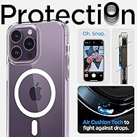 Vista 4 de Spigen Funda ultra híbrida MagFit diseñada para iPhone 14 Pro (2022) antiamarilleo protección de grado militar compatible con MagSafe, color blanco