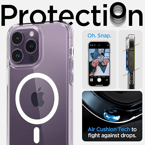 Miniatura 4 de Spigen Funda ultra híbrida MagFit diseñada para iPhone 14 Pro (2022) antiamarilleo protección de grado militar compatible con MagSafe, color blanco