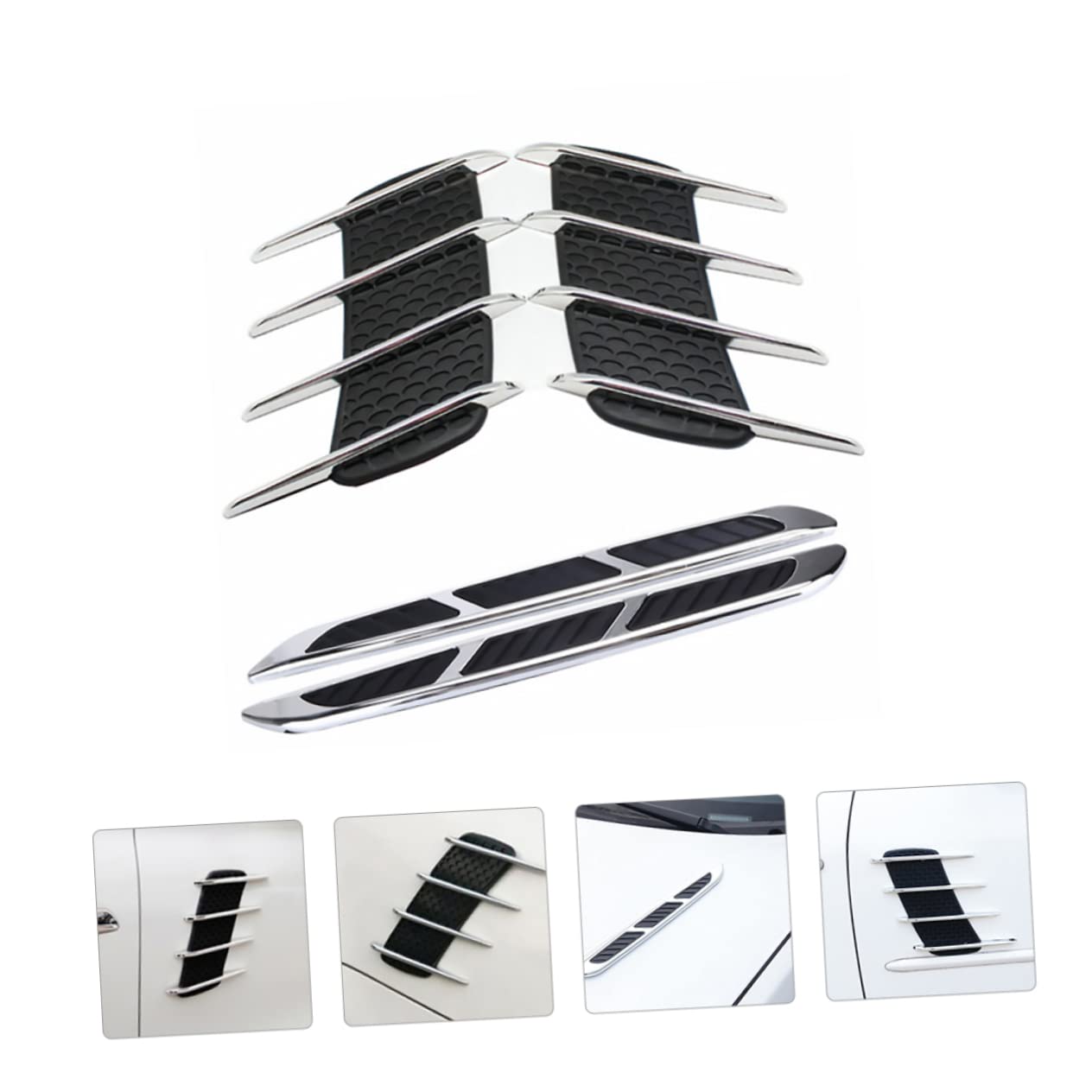 Alipis 2 Pair Abs Side Decorative Sticker Car Air Inlet Paste Shark Decorations for Car