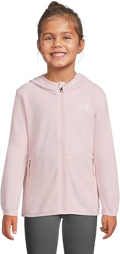 The North Face Kids' Glacier Full Zip Hooded Jacket - Lightweight Fleece Hoodie for Boys & Girls, Secure Zip Hand Pockets, Pale Blossom, 3