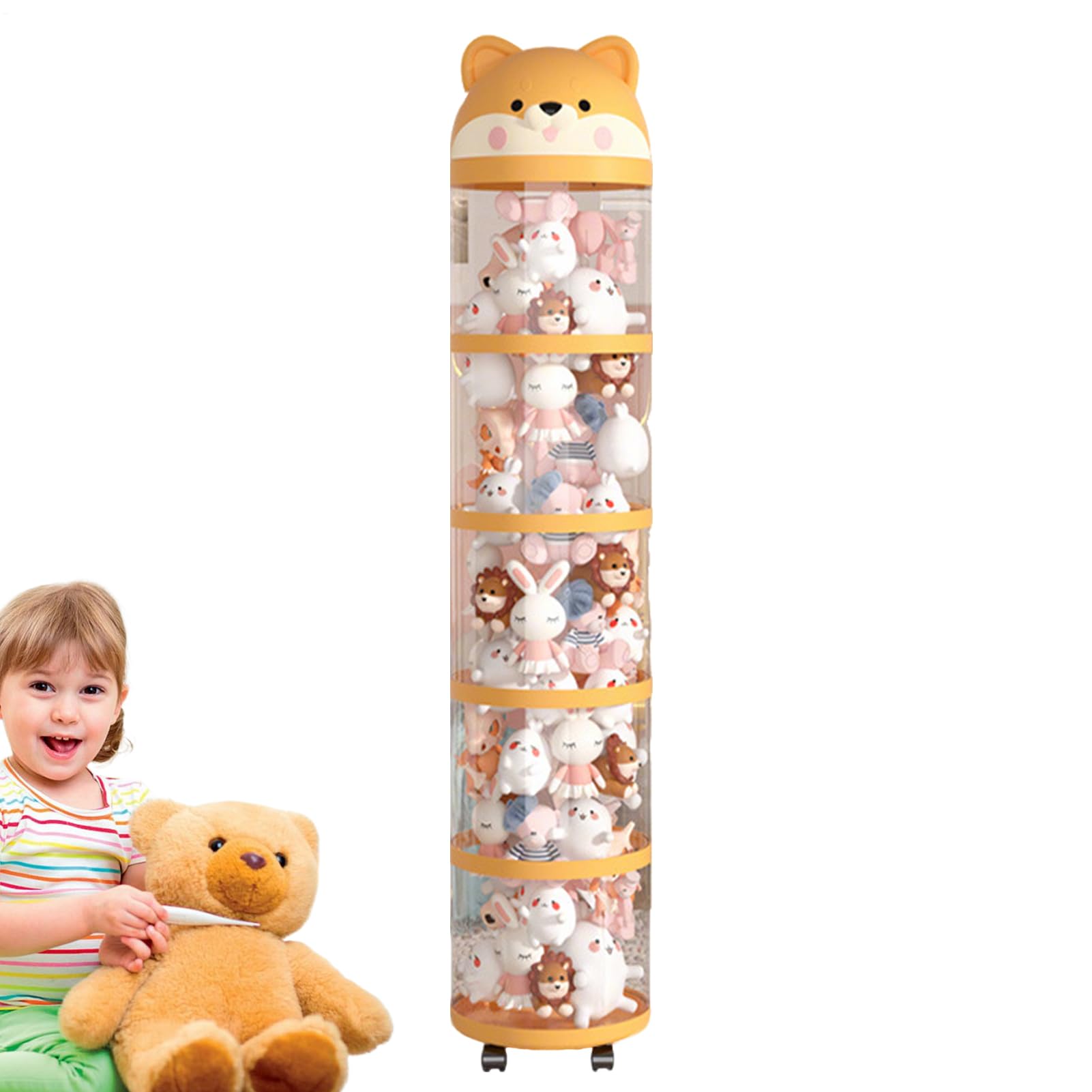 Générique Organizzatore per giocattoli di peluche – Torre grande capacità con ruote, porta giocattoli organizzazione, decorazione per la casa, cameretta dei bambini e sala