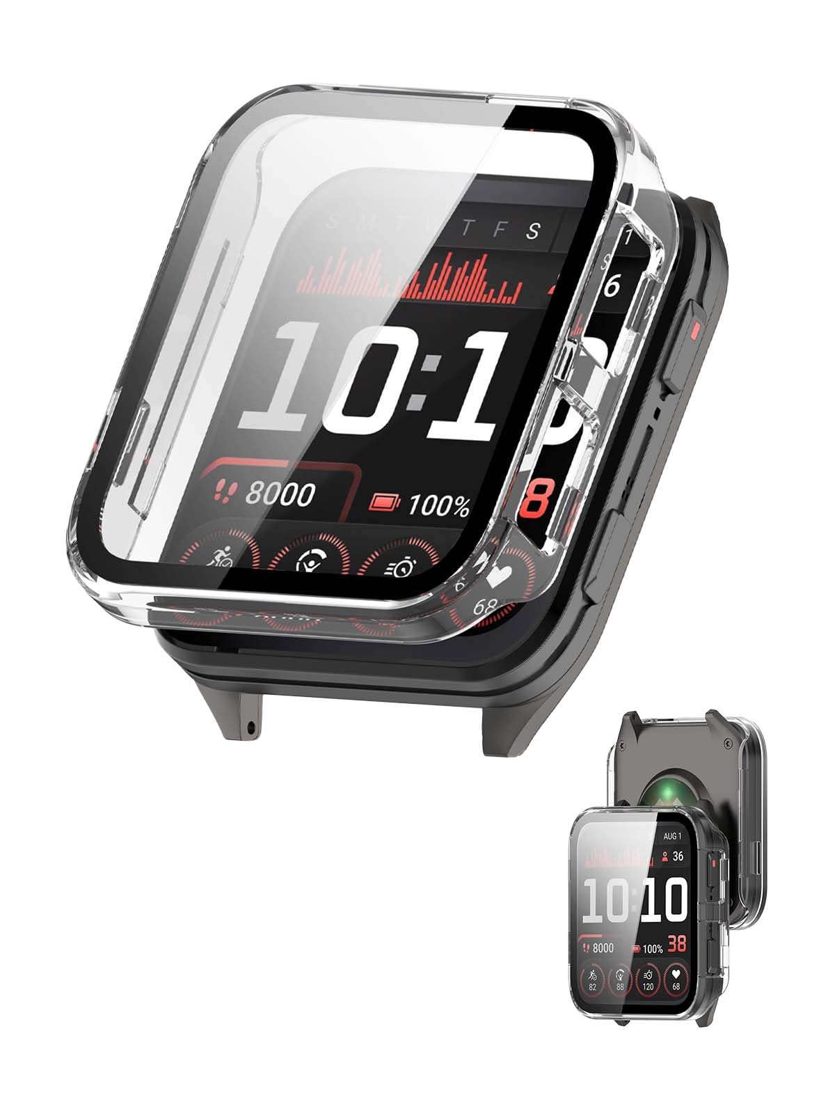 Case for Garmin Venu X1,NOUKAJU Protective Cover Smartwatch,Built-in 9H Tempered Glass Film, Hard PC,Easy to Install,Screen Protector for Garmin Venu X1 Smart Watch(Clear)