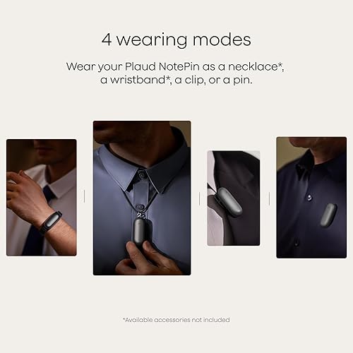 Miniatura 2 de Plaud Grabadora de voz NotePin, grabadora de voz AI, control de aplicaciones, tomador de notas AI, transcribe y resumen AI, compatible con 112
