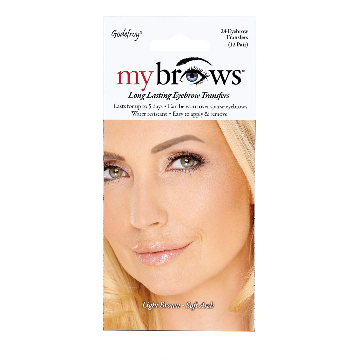 GodefroyMy Brows Transfers Long Lasting, 4 Colours, 4 Styles (Light Brown, Soft Arch)