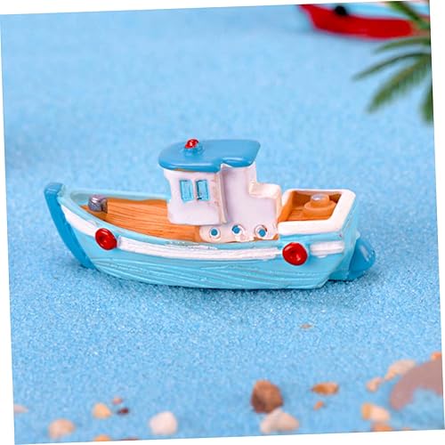 Miniatura 3 de Operitacx 24 piezas de barcos náuticos barcos micro accesorios de pesca estilo marítimo decoración de modelos de resina modelo de casa de muñecas