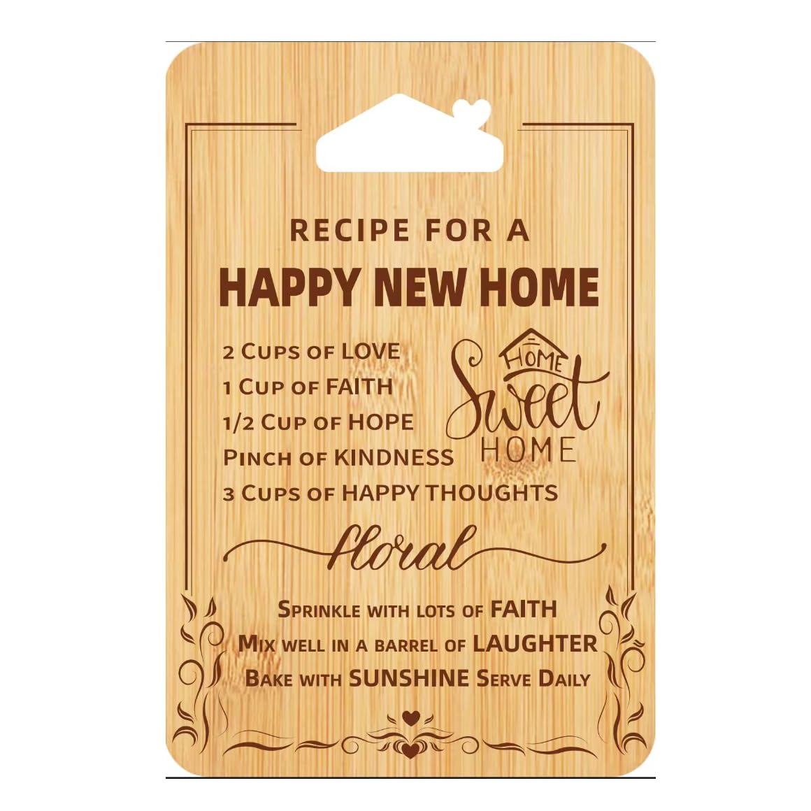 New Home Gifts - Bamboo Cutting Board House Warming Gift,New Home Gifts for Couple,Family, Friends,Women House Warming