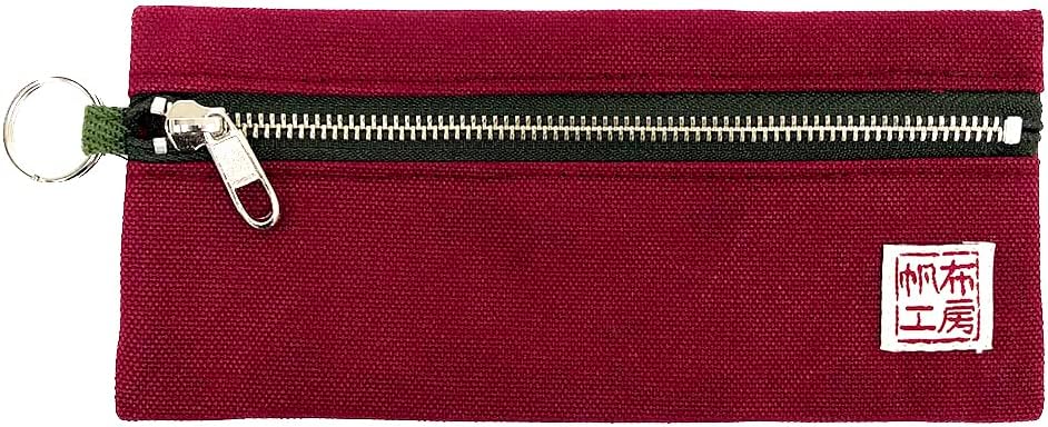 Hanpu Koubou 3J34 Pencil Case [Canvas Pen Case, Pencil Case, Pouch, Made in Japan] 3J34 Dark Red