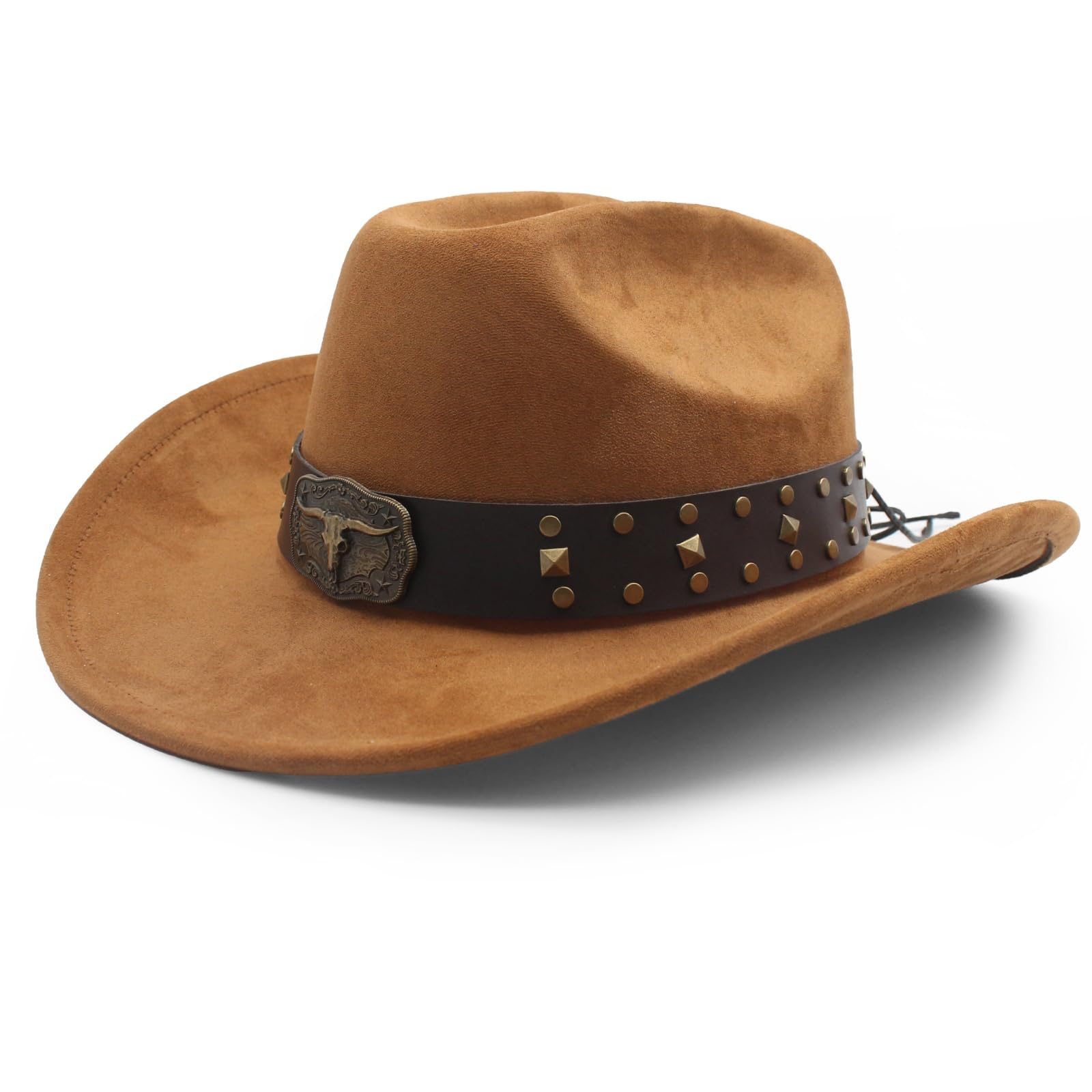 LIDHAY Cowboy Hat for Women Men with Shapeable Wide Brim Western Suede Hat for Cowboys and Cowgirls