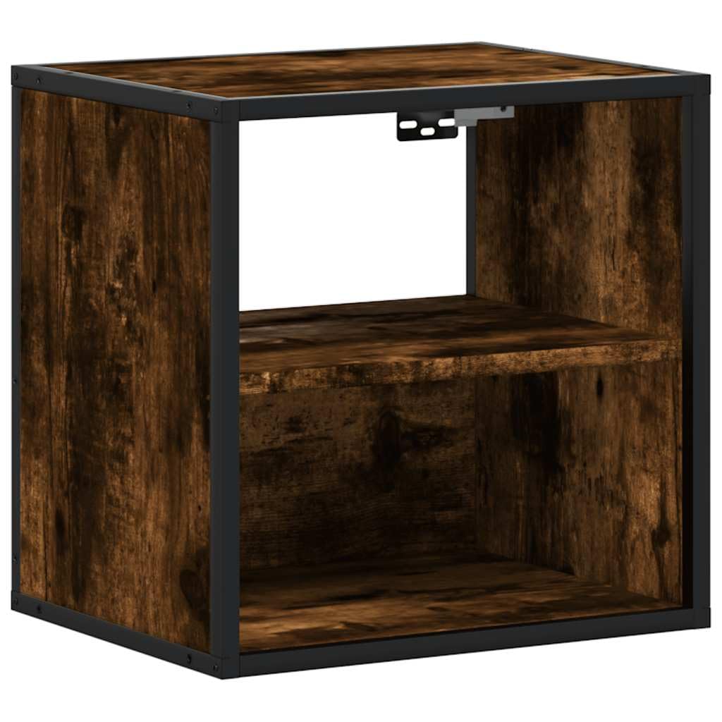 Table de chevet moderne chêne fumé pour optimiser une petite chambre