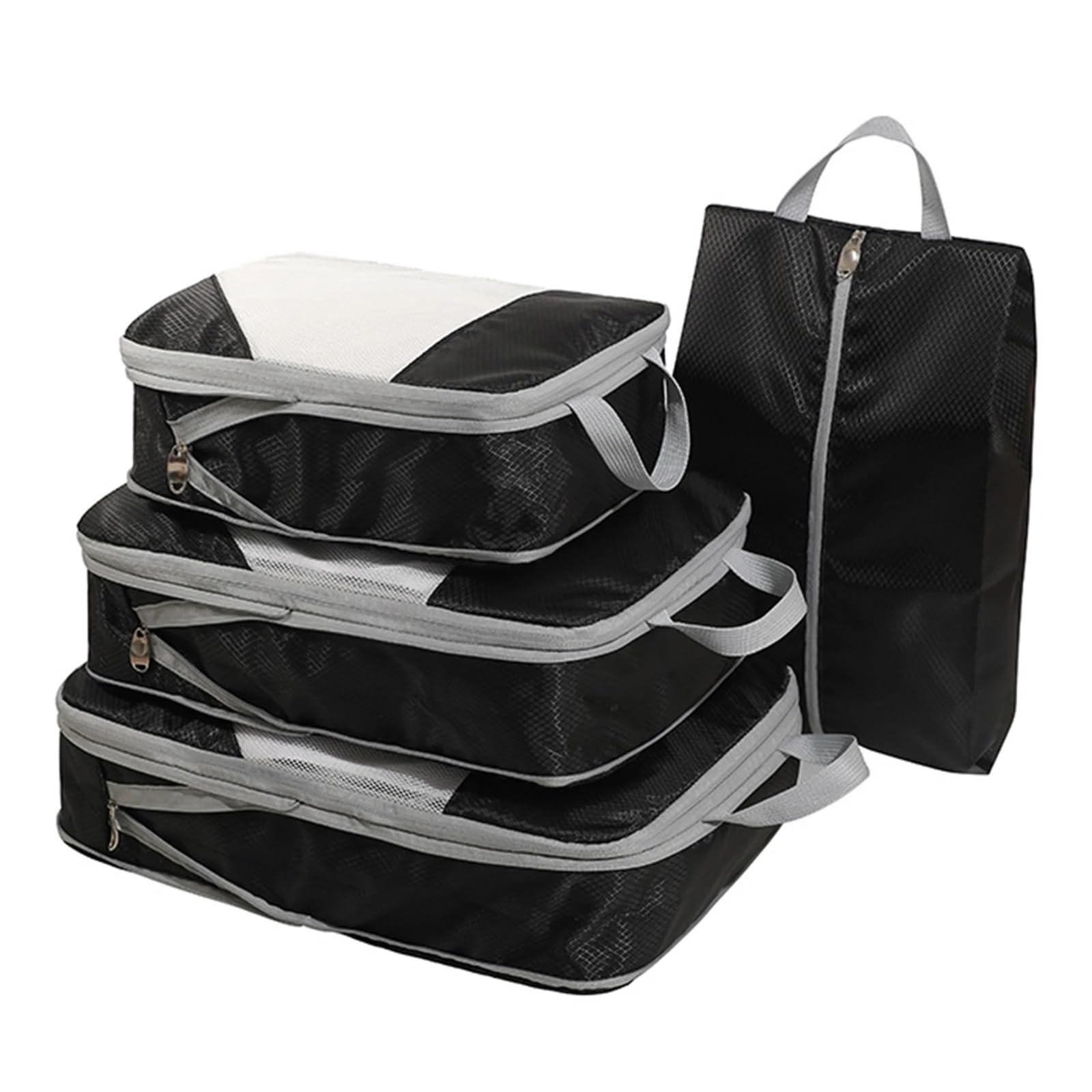 Lot de 4 sacs rangement for bagages voyage, vêtements, sous-vêtements, sac compressible, ensemble multifonction for(Black)