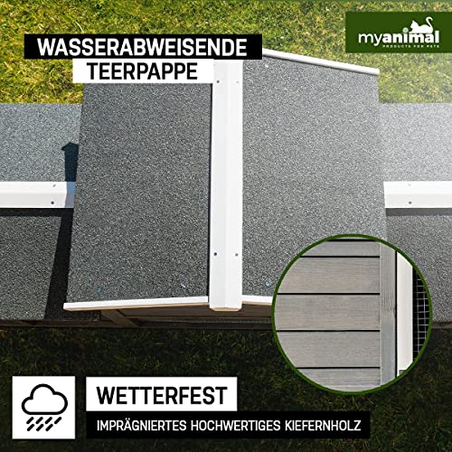 Miweba MyAnimal Hasenstall MH-03 XXL | Extra Breite 66.5 cm - Kaninchenstall mit Freilaufgehege - Doppelstockhaus… – Bild 5