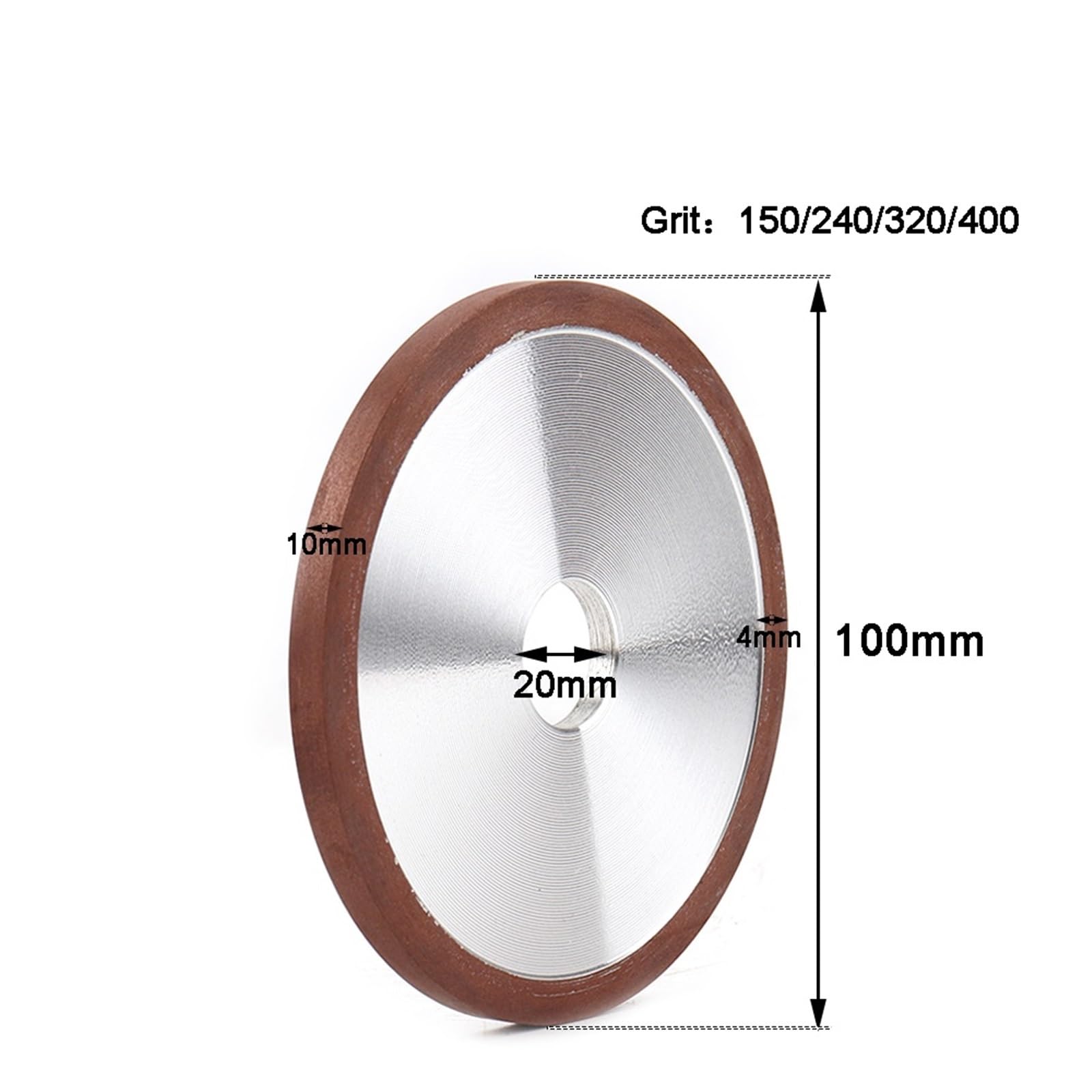 Diamentowa Tarcza Szlifierska Garnkowa, 1 Szt. 100 Mm - Ścierna Z Żywicą Do Stali Wolframowej I Węglika Ziarno 150# Otwór 20(16mm)