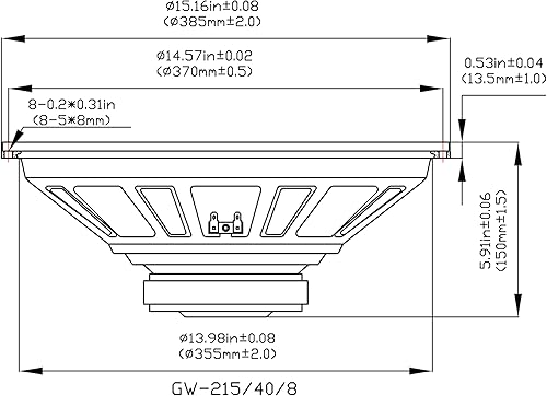 Miniatura 2 de Goldwood Sound GW-215408 OEM 15" Woofer 300 vatios 8ohm altavoz de repuesto