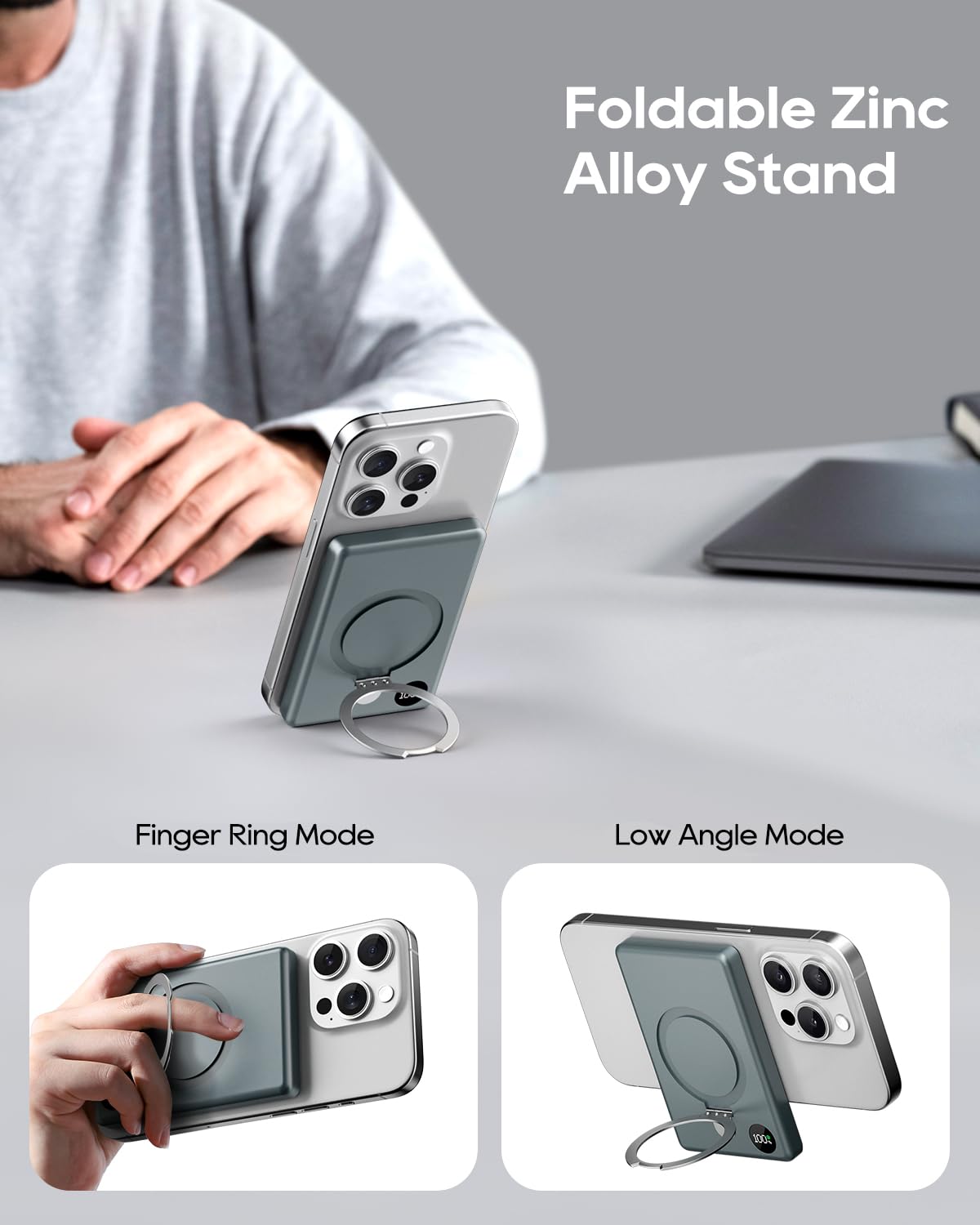 Anyzoo for Magsafe Power Bank, 10000mAh 20W Magnetico Powerbank Battery Pack Ricarica Rapida, USB C in & Out Wireless Caricatore Portatile per iPhone 15 14 13 12 Pro Max and Mag Safe Case