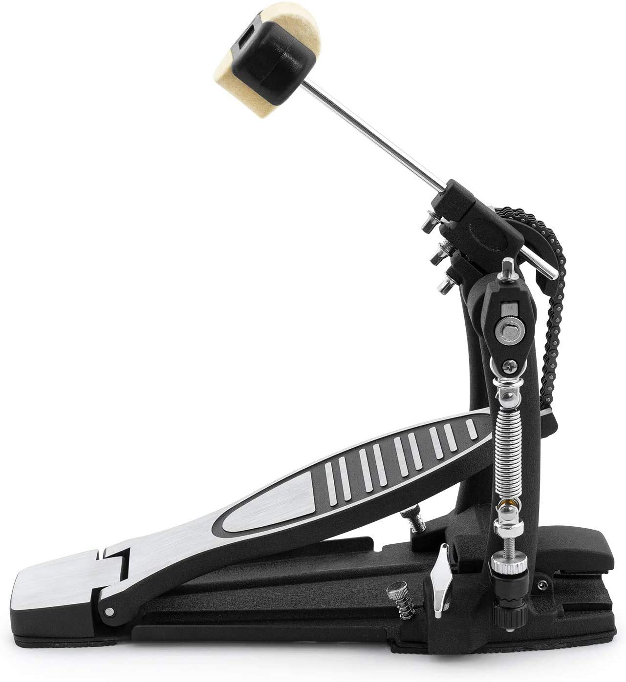 PEDAL DE BOMBO PARA BATERIA DEEP PD140 SIMPLE CON CADENA DOBLE Y PLATAFORMA - ROCKMUSIC