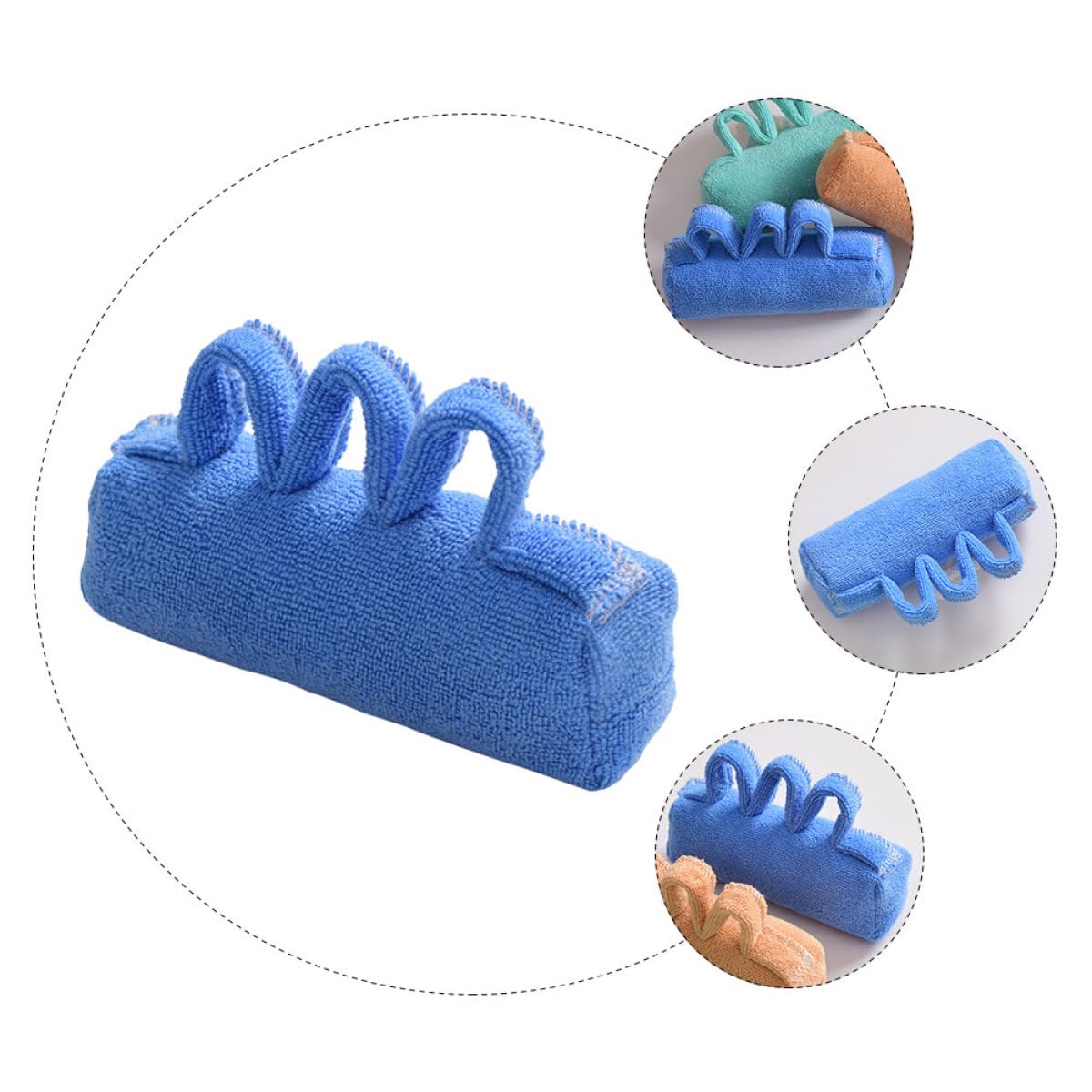 CALLARON Separador de Dedos Fácil de Limpiar Azul de Tejido Reutilizable Ergonómico para Rehabilitación de Mano en Mayores y Pacientes Encamados