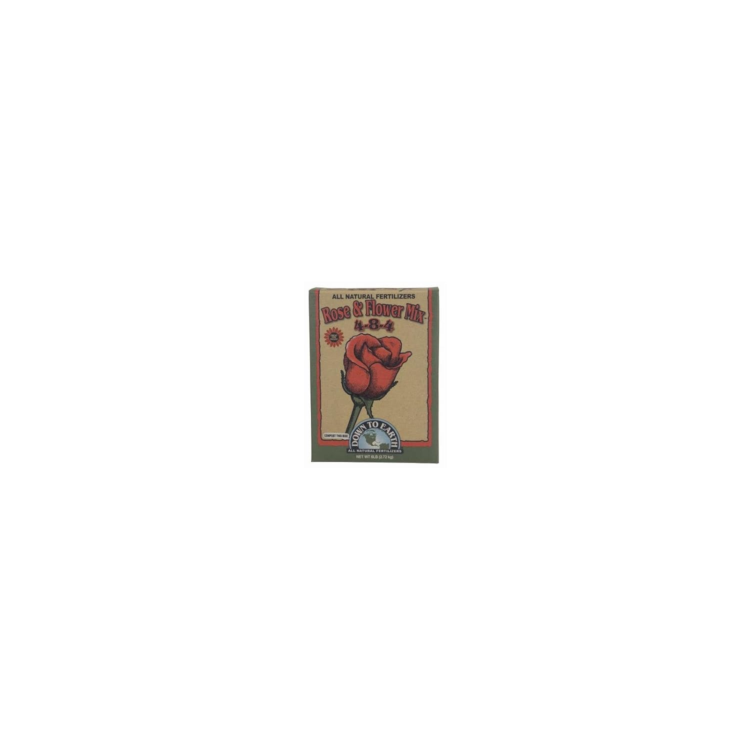 Down to Earth 07820 Rose/Flower Fertilizer Mix 4-8-4 Formula, 5-Lbs. - Quantity 6