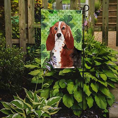 Drapeau de jardin Basset Hound Shamrocks petit format multicolore extérieur - 3