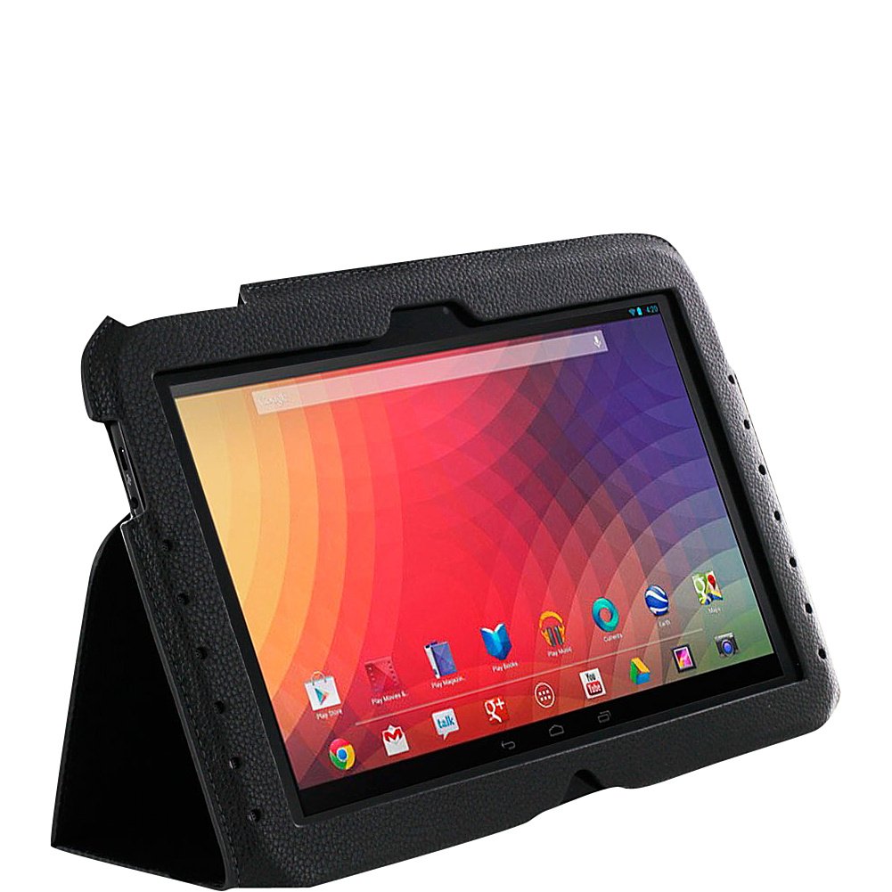 rooCASE Ultra Slim Vegan Leather Folio Case for Google Nexus 10, Black