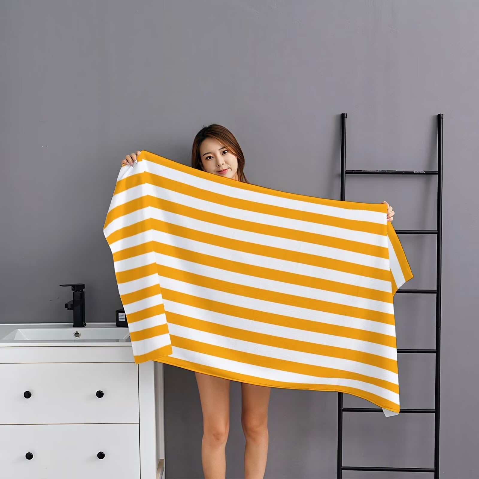 2 szt., bardzo duże 100 x 220 cm, pomarańczowy, szybkoschnący ręcznik z mikrofibry, bez piasku, plażowy, lekki podróżny, kompaktowy ręcznik kempingowy z torbą do przechowywania, chłonny, dla kobiet
