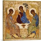 ARTCANVAS The Holy Trinity Canvas Art Print Stretched Framed Painting Picture Poster Giclee Wall Decor by Andrei Rublev - 18" x 18" (0.75" Deep)