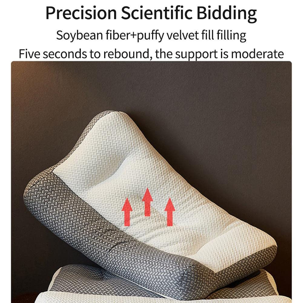 Super ergonomiczna poduszka, regulowana, ergonomiczna, ortopedyczna poduszka na łóżko, ortopedyczna poduszka na ból szyi i ramion, odpowiednia do wszystkich pozycji spania (szara, duża)