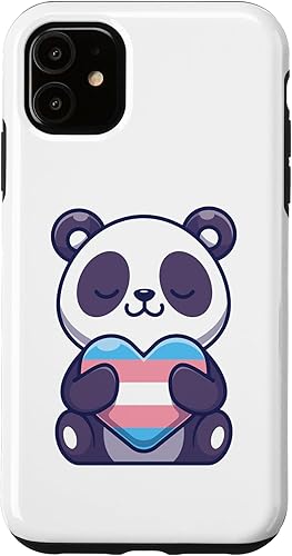 Miniatura 1 de Funda para iPhone 11 Trans Pride Panda Kawaii Transgénero Corazón Transexual Bandera