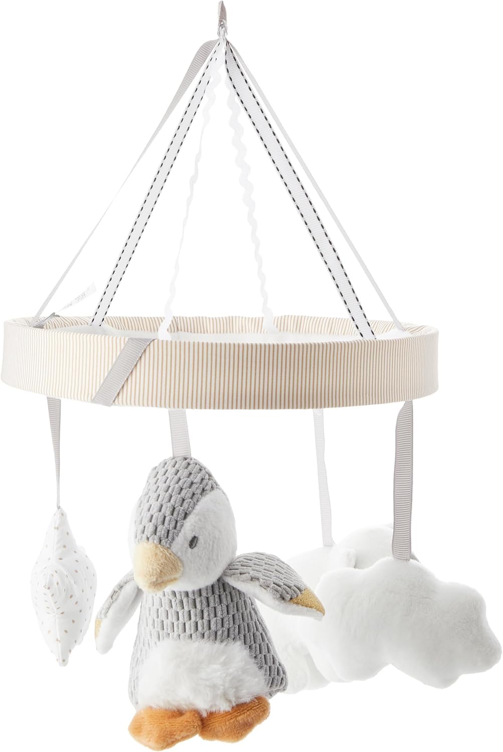 Nuby Culla Mobile Musicale per Neonati Penguin, Mobile Braccio Regolabile per Adattarsi alla Maggior Parte delle Culle, Calming Lullabies, Peluche