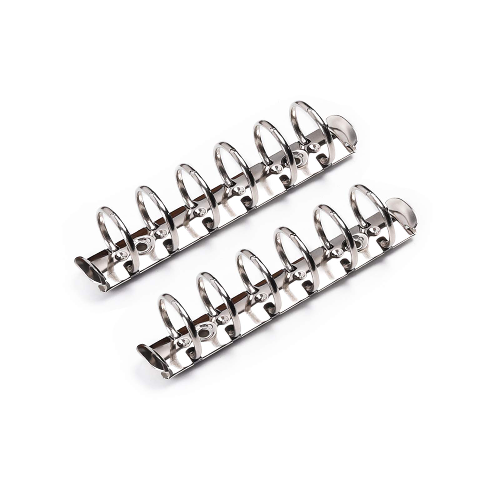 Moterm 2 Pieces 6-Hole Ring Binder Mechanisms Replacement Kit for Binder Planners (A7 Size, Silver Color, 25mm)