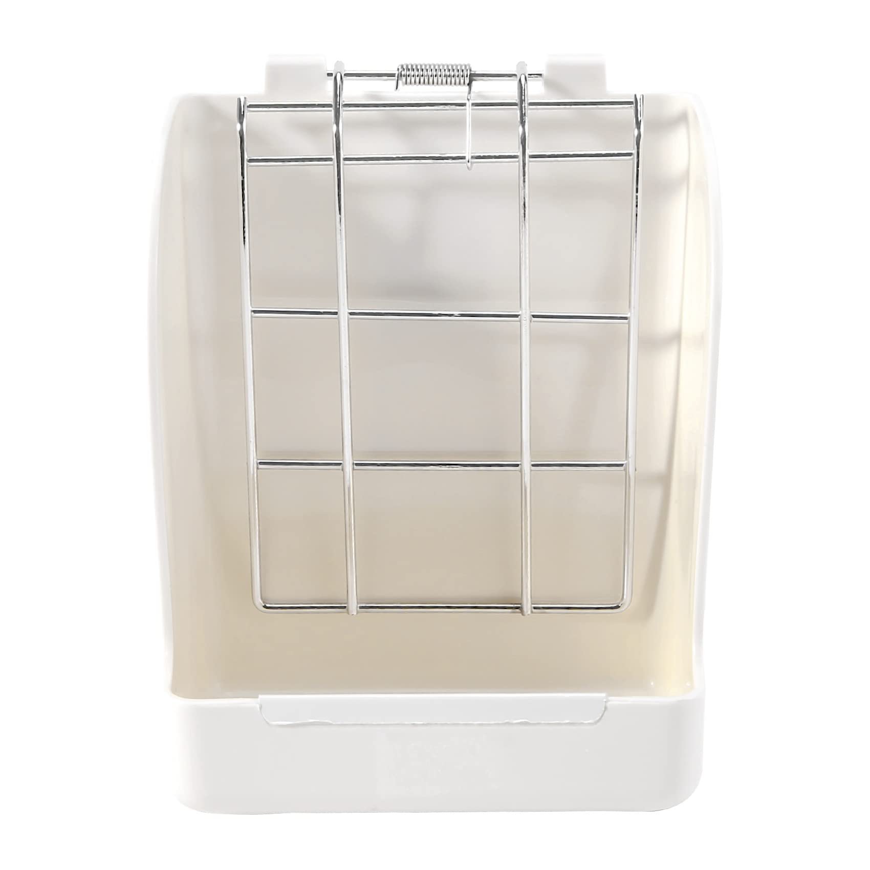 Jkjhbhged Rabbit Grass Frame Hay Feeder Manger Rack for Rabbit Guinea Pig Fixed Flip-Up Holder Grass Basket Small Pet, White