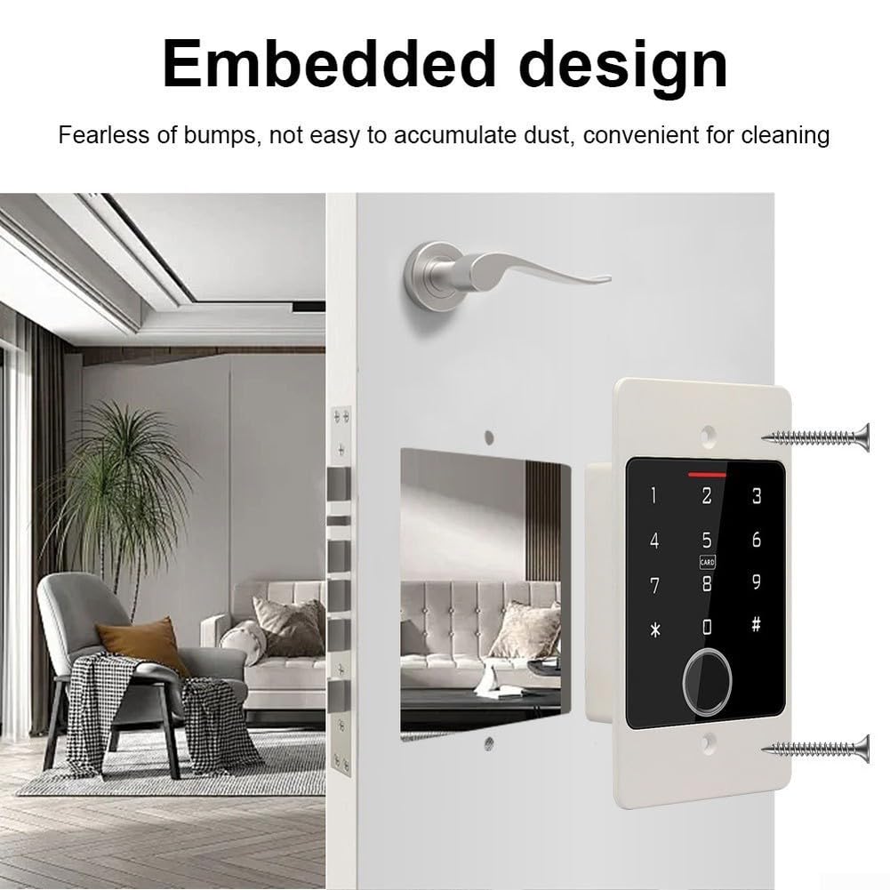 Serratura impermeabile con impronta digitale con certificazione IP66 per uso esterno e telecomando per accesso tramite applicazione mobile compatibile (argento)