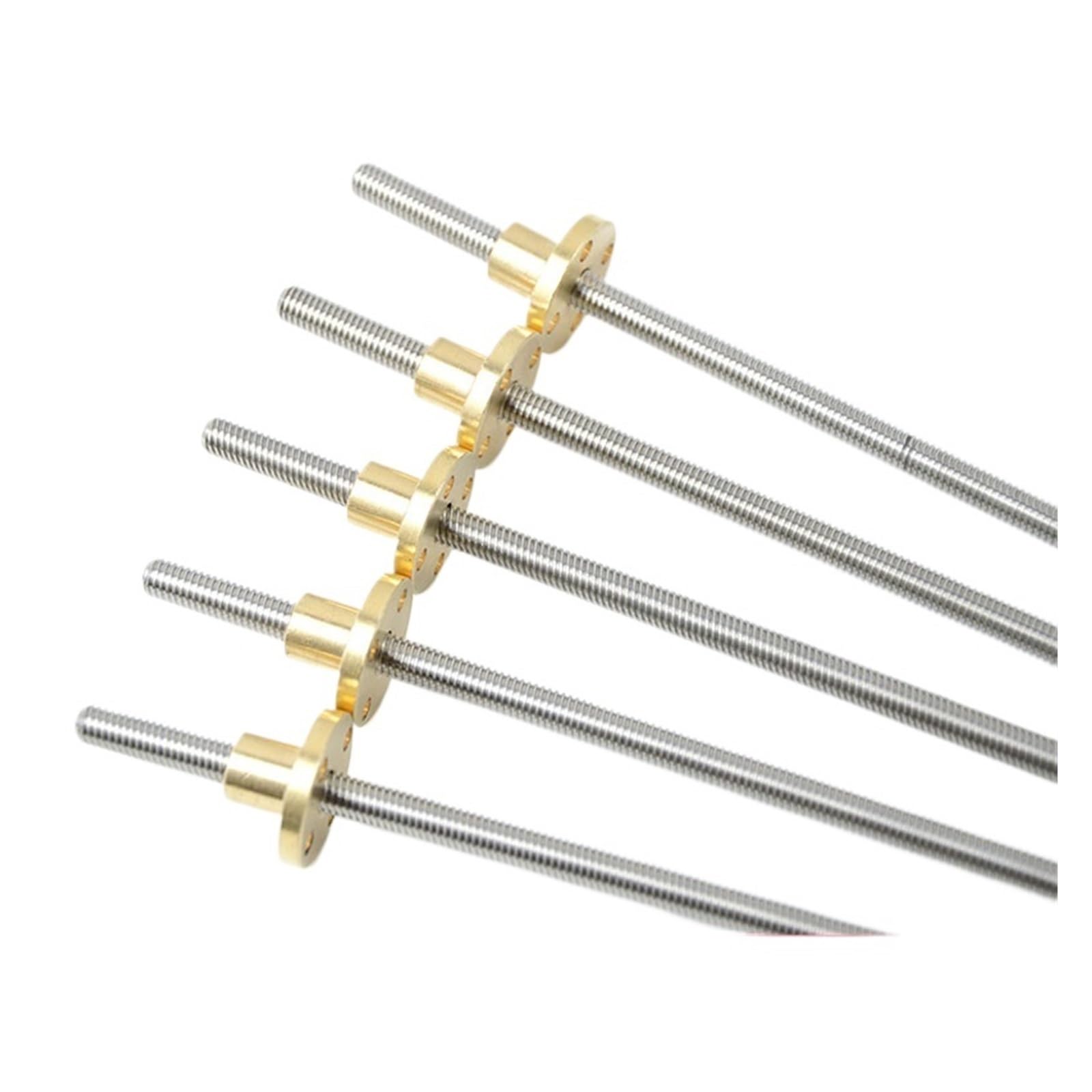 Metal Ball Screw nut 304 Stainless Steel T6 Lead Screw Lead 1mm Pitch 1mm OD 6mm Length 100mm-550mm Brass Lead Screw Nut 3D Printer(450mm)