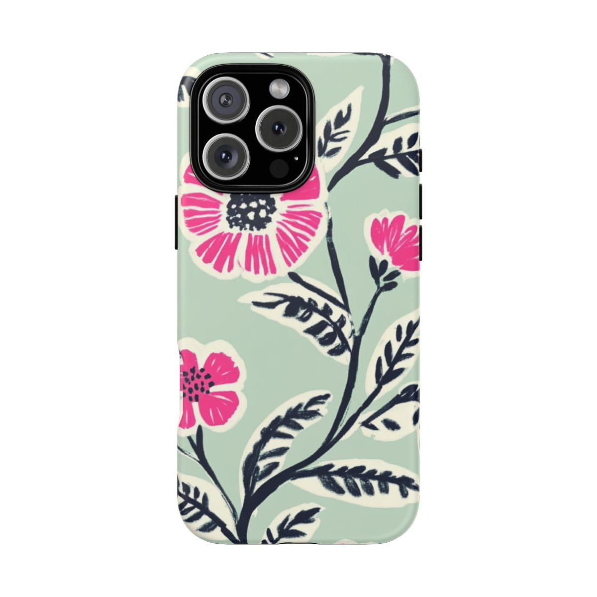 Coque rigide mate iPhone 16 Pro Max motif floral premium