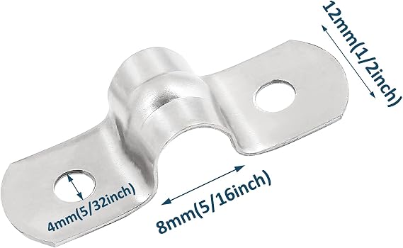 M8 Stainless Steel Rigid Pipe Strap, 5/16 Inch OD, 50Pcs