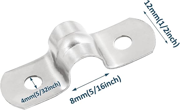 M8 Stainless Steel Rigid Pipe Strap, 5/16 Inch OD, 50Pcs