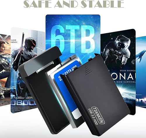 Miniatura 5 de Disco duro externo portátil ultra delgado de 750 GB de 2.5 pulgadas, almacenamiento USB 3.0 HDD para PC, Mac, portátil, escritorio, PS4, Xbox one