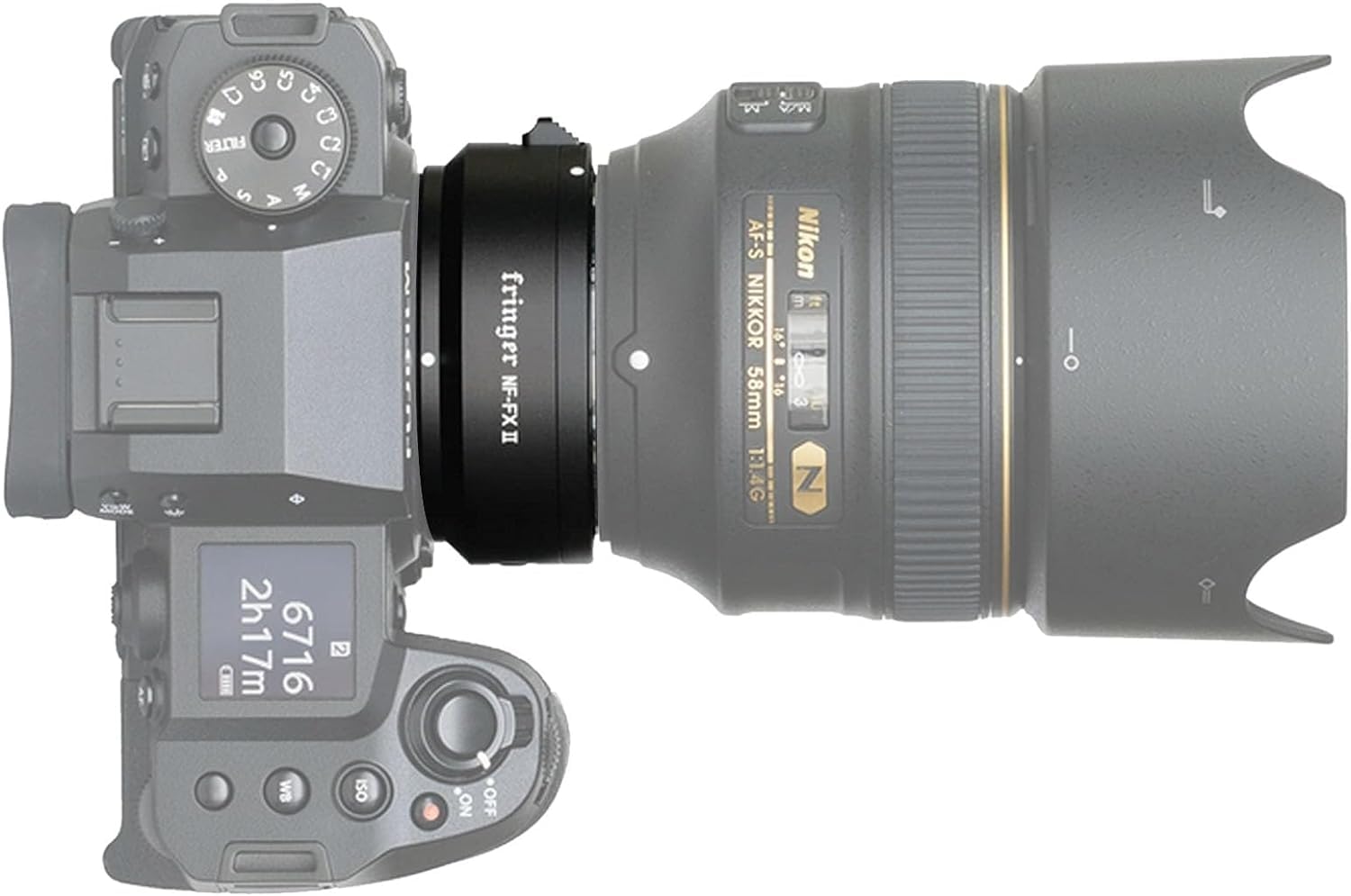 Fringer NF-FX II Fuji Objektiv-Mount-Adapter Autofokus-Elektronikring Kompatibel mit Nikon D/G/E-Objektiv zu Fujifilm-Kamera X-T50 X-T5 X-Pro3 X-T30II X-T4 X-H2S X-E4 Serie, staubdicht und tropfsicher