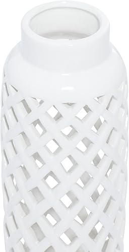 Miniatura 2 de Deco 79 92561 Jarrón de cerámica, 4" x 12"