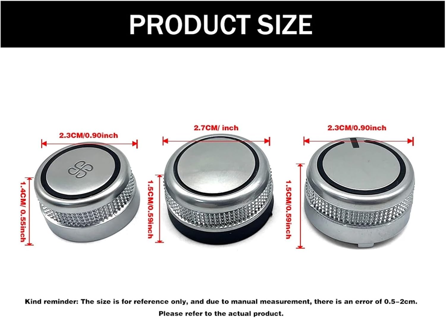 Compatible With Audi A6 C7 Car Air Conditioner Knobs, Upgraded Anti-Wobble Aluminum HVAC Temperature Heater Dial Replacement(A-1Pcs)