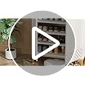 Tribesigns Modern Shoe Cabinet for Entryway, 25 Pairs Shoe Cabinet with Doors, Wood 5-Tier Shoe Organizer, Freestanding Brown Shoe Storage Cabinets with Black Metal Frame for Bedroom Living Room