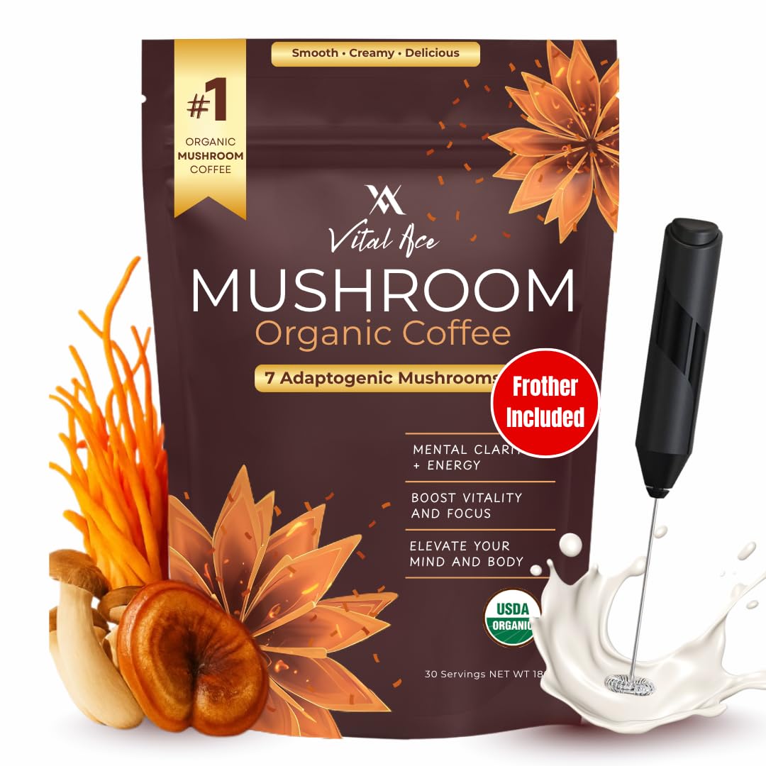 Amazon.com: Vital Ace Organic Mushroom Coffee Powder with Lion's
